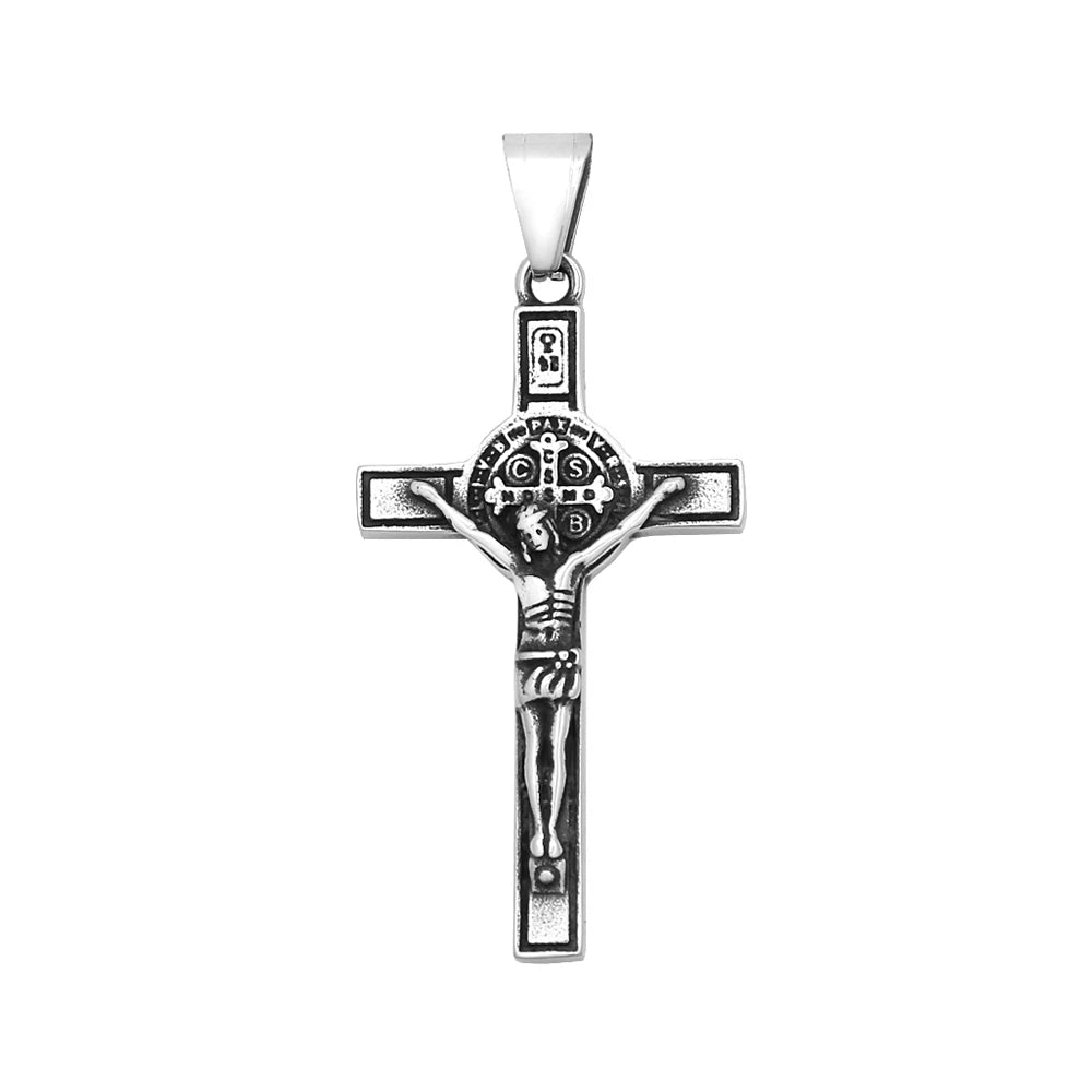Vintage Jesus Cross Pendant — 316L Stainless Steel