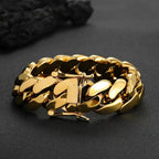 8-14mm Punk Rock Stainless Steel Rhombus Cuban MIami Link Chain Bracelets for Men Hip Hop Rock Jewelry Gold Color Jewelry Gift