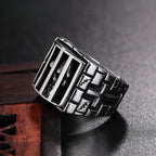 Gothic Prison Ghost Skull Ring for Men — Statement Band