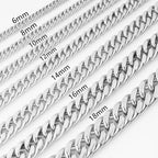 Silver Cuban Link Necklace 8-18mm — Silver