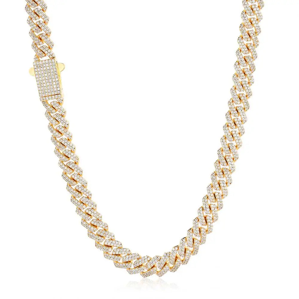 Iced Out Cuban Chain Necklace Stainless Steel 8MM