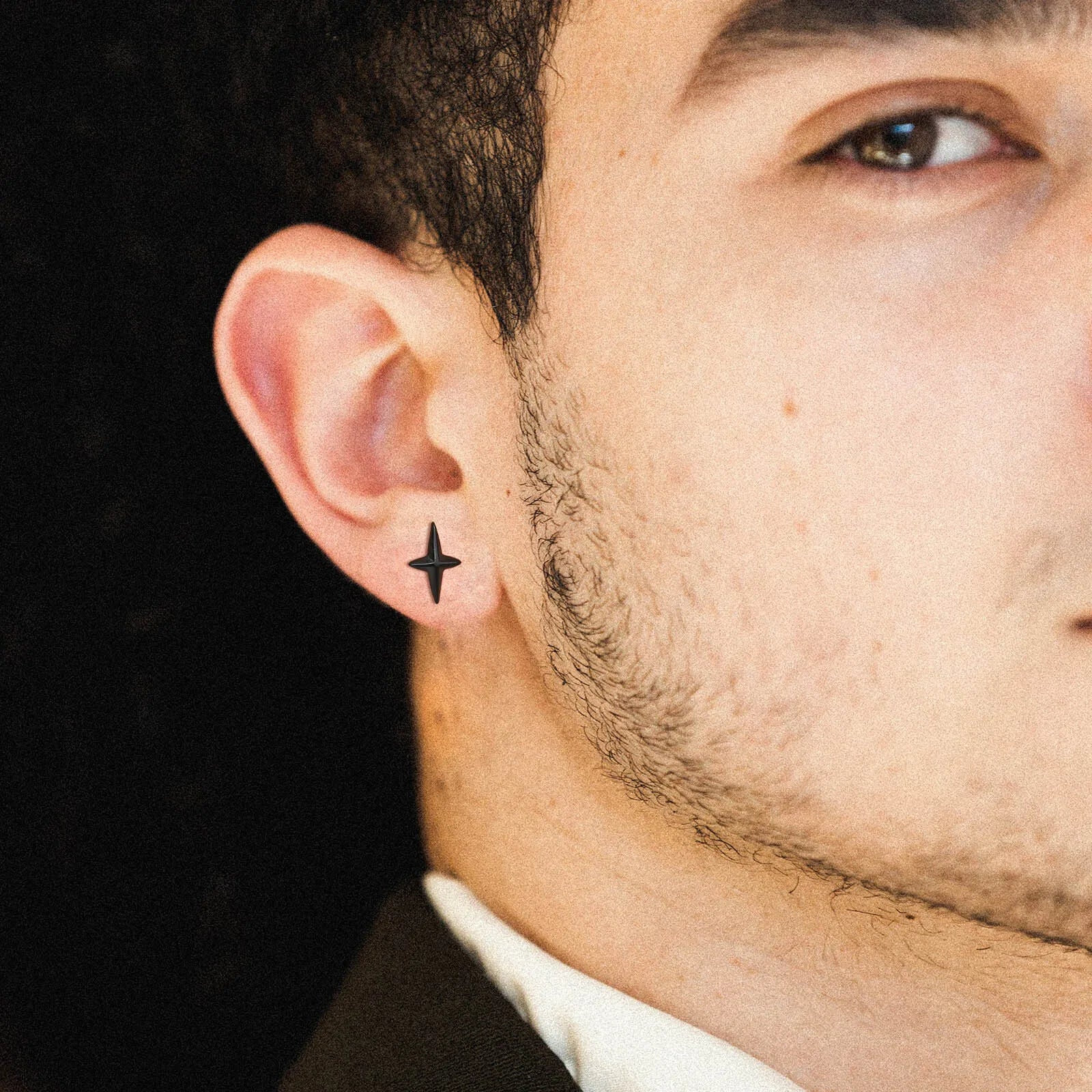 Black Star Stud Earrings — Stainless Steel