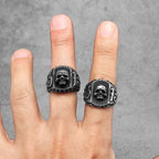 Lucky 13 Skull Ring Black — Stainless Steel