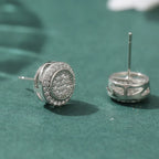 Fashion Classic Shiny Synthetic Zirconia Silvery Stud Earrings for Women Men Hip Hop Style Unique Party Jewelry