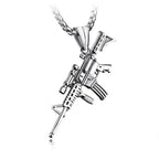 Black Gold Machine Gun Pendant Necklace Statement
