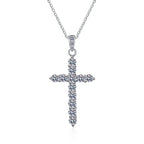 Iced Cross 925 Silver Pendant Necklace