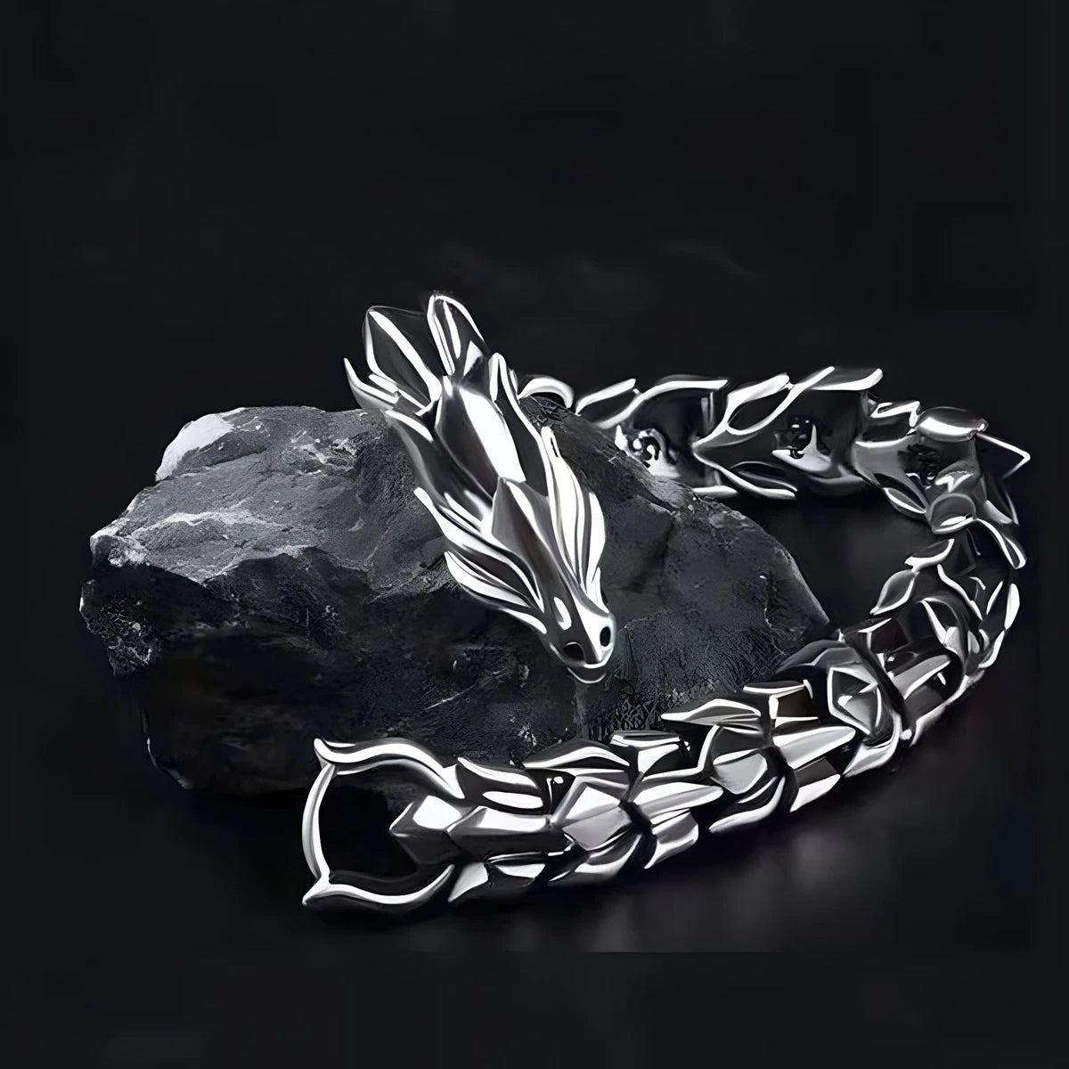 Viking Dragon Cuff Bracelet — Stainless Steel