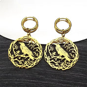 Gothic Crow Statement Pendant Necklace Black Animal