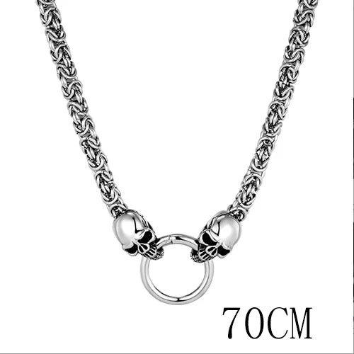 Animal Pendant Necklace Wolf Dog Skull Snake — Stainless Steel
