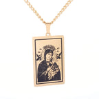 Stainless Steel Christian Virgin Mary Pendant Our Lady of Guadalupe Necklace Women's Religious Lucky Amulet Jewelry Gift