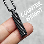 Fitness Weight Plate Pendant Necklace — Stainless Steel