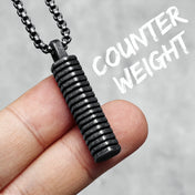 Fitness Weight Plate Pendant Necklace — Stainless Steel