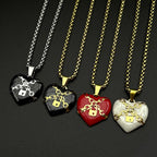 Punk Rock Lock Heart Pendant Necklace For Men Stainless Steel Cool Hip Hop Street Vintage Goth Accessories Trendy Chain Jewelry