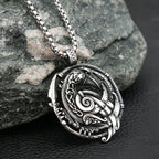 Viking Odin Raven Pendant — Stainless Steel