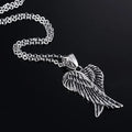 Angel Wing Cross Pendant Necklace — Zinc Alloy