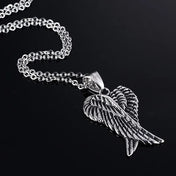 Angel Wing Cross Pendant Necklace — Zinc Alloy