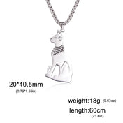 Bastet Cat Pendant Necklace — Stainless Steel Box Chain