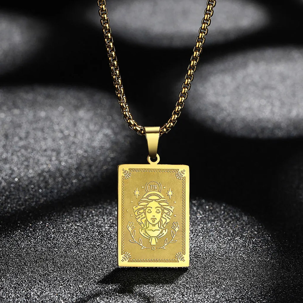 Zodiac Sign Capricorn Pendant Necklace for Women Men 12 Constellation Jewelry Choker Charm Chain Birthday Gift Female Collar