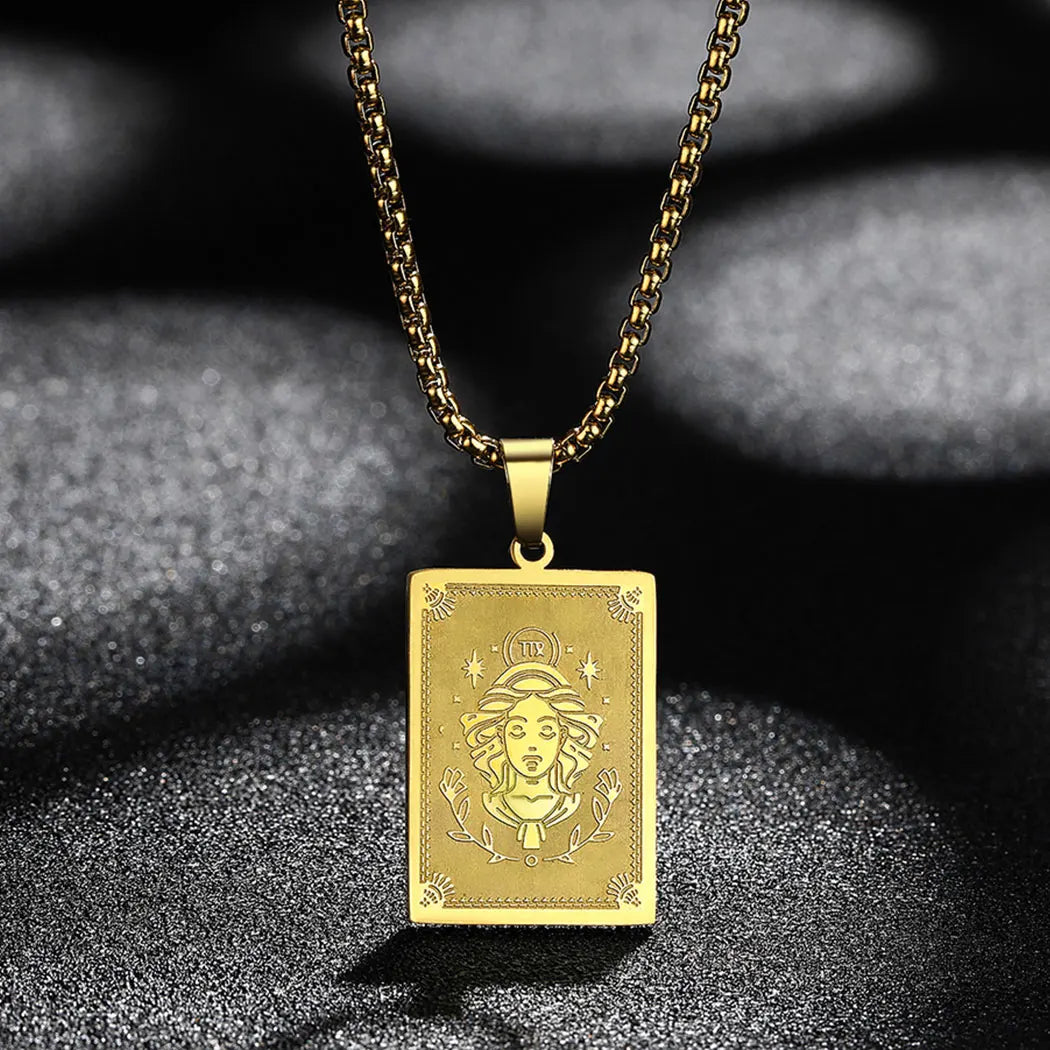Zodiac Sign Capricorn Pendant Necklace for Women Men 12 Constellation Jewelry Choker Charm Chain Birthday Gift Female Collar