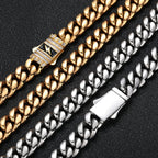 Iced Out Cuban Chain Necklace Stainless Steel 12MM