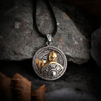 Spartan Warrior Axe Pendant Necklace — Gold-Tone Steel