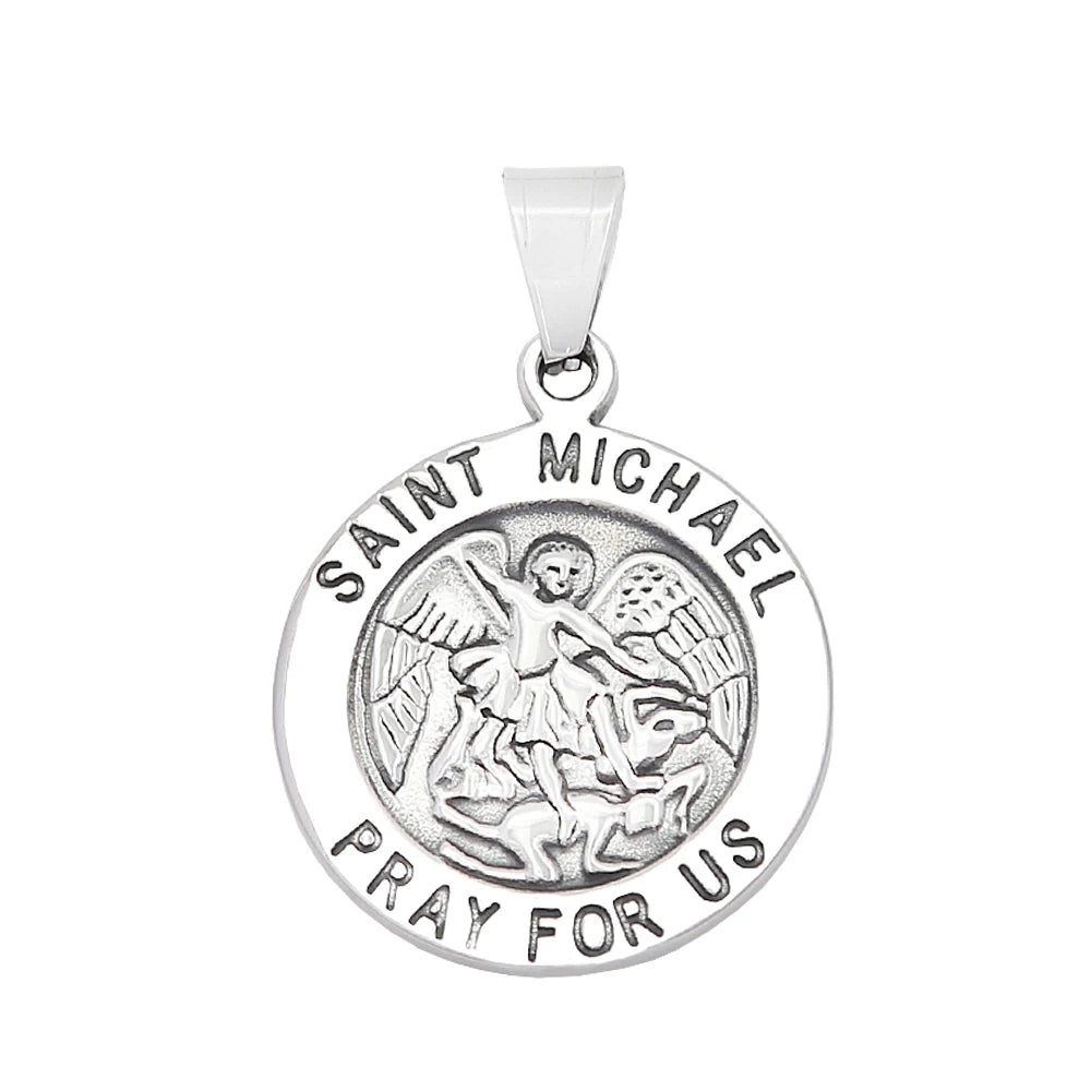 Saint Michael Faith Pendant Necklace — Stainless Steel