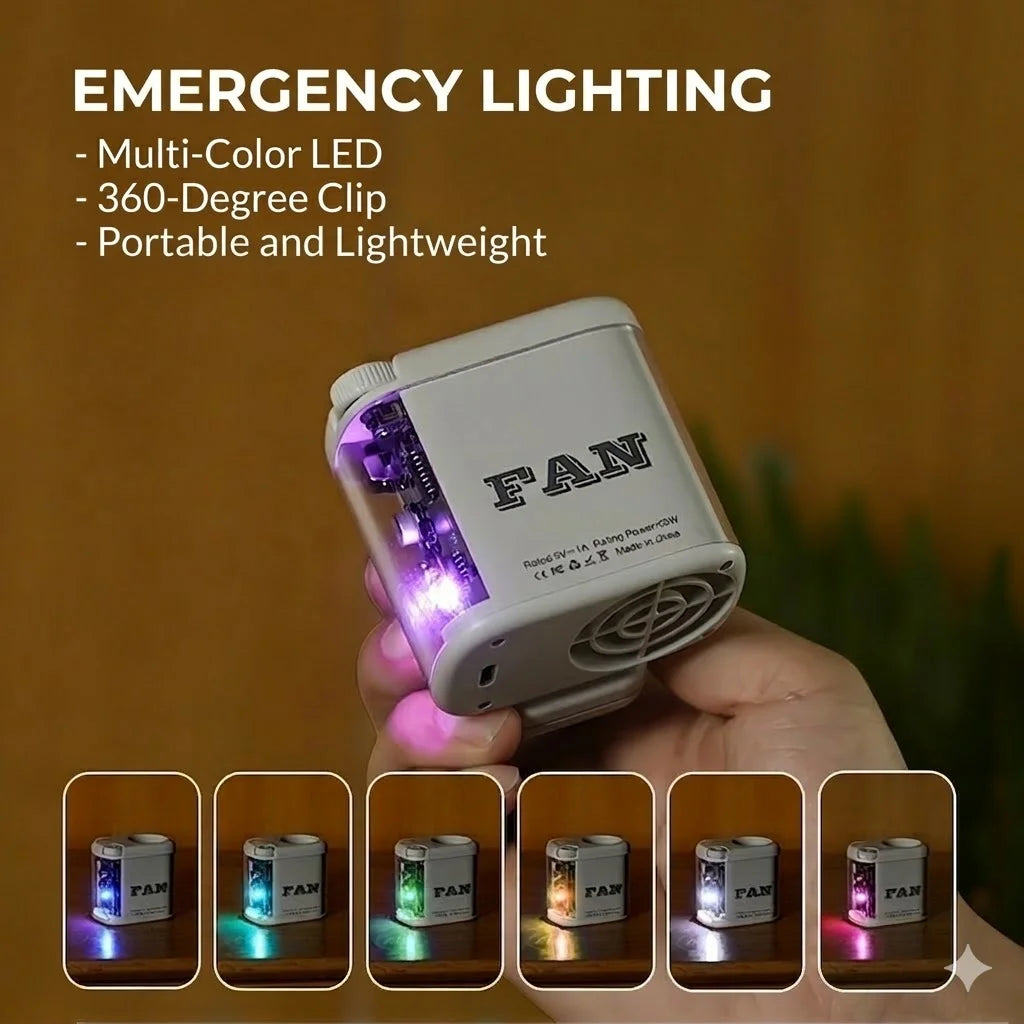 Hands-free Wearable Waist Fan & Umbrella Clip-on Fan 16000RPM Powerful Portable Fan Stepless Control Digital Display