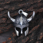 Fashion Vintage Helmet Mask Pendant for Men 316L Stainless Steel Nordic Celtic Knot Necklace Biker Amulet Jewelry Dropshipping
