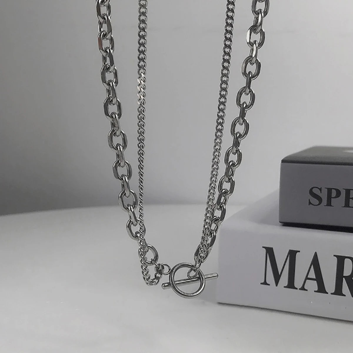 Punk Layered Stainless Steel Chain Necklace for Men Hip Hop OT Buckle Choker Necklace for Women 2022 Fashion Collar Trendy Gifts