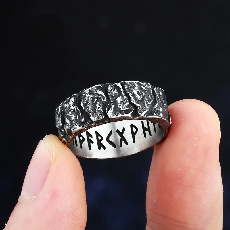 Viking Nordic Rune Band Ring for Men — Stainless Steel