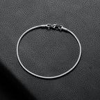 Square Snake Chain Bracelet 2mm — 316L Stainless Steel, 18-20cm