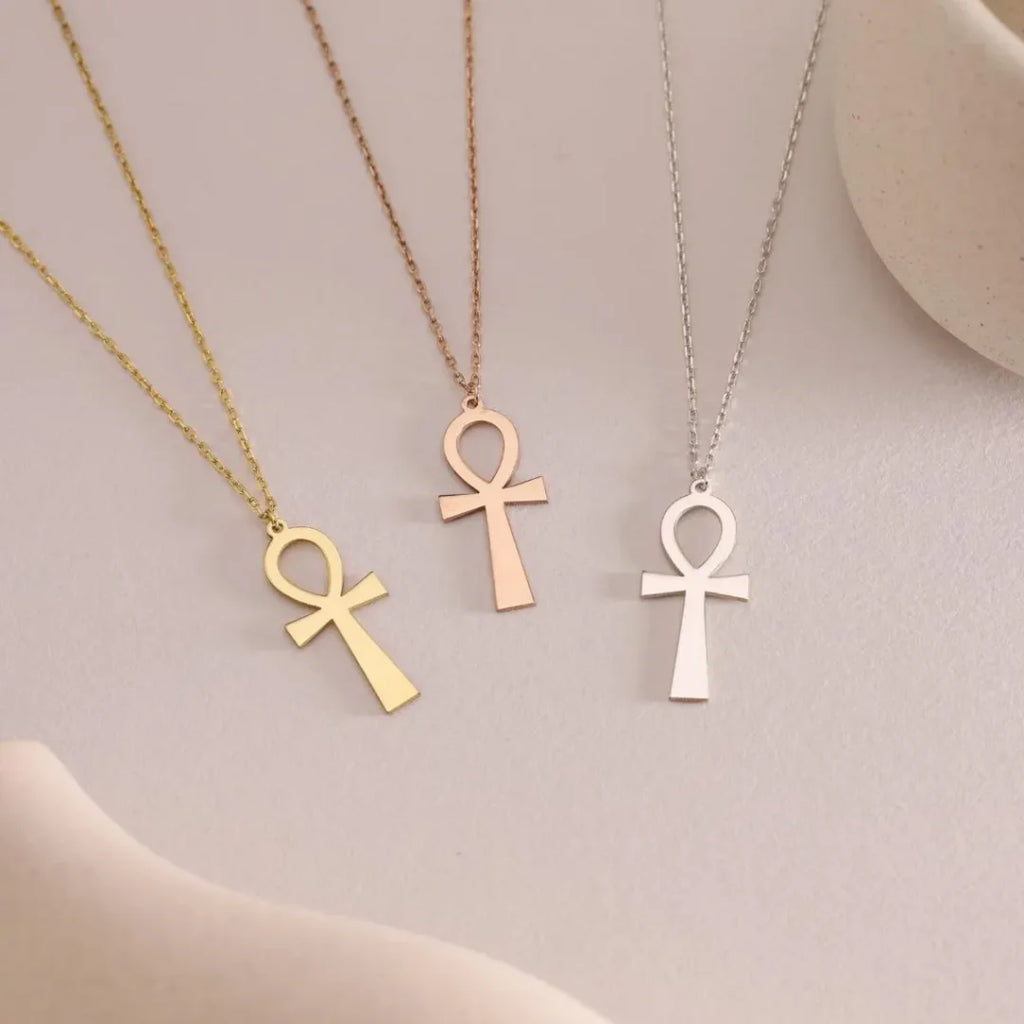 Stainless Steel Fashion Anka Cross Egyptian Ankh Life Symbol Tibetan Pendant Necklace Choker Charm Gift 2025