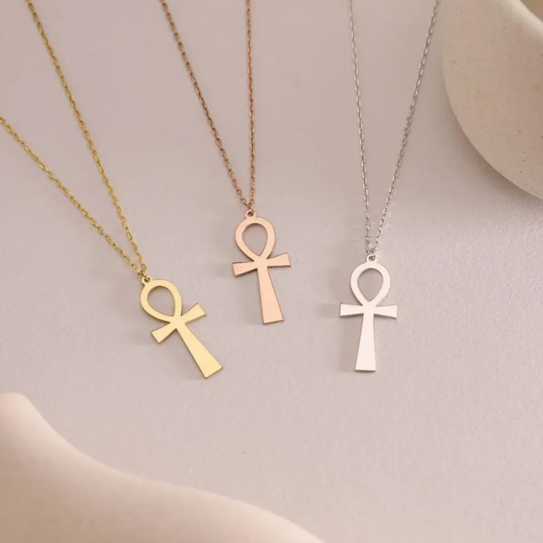 Stainless Steel Fashion Anka Cross Egyptian Ankh Life Symbol Tibetan Pendant Necklace Choker Charm Gift 2025