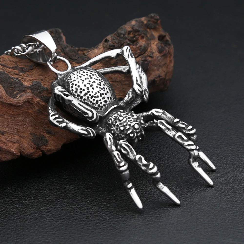 Gothic Spider Pendant — Stainless Steel