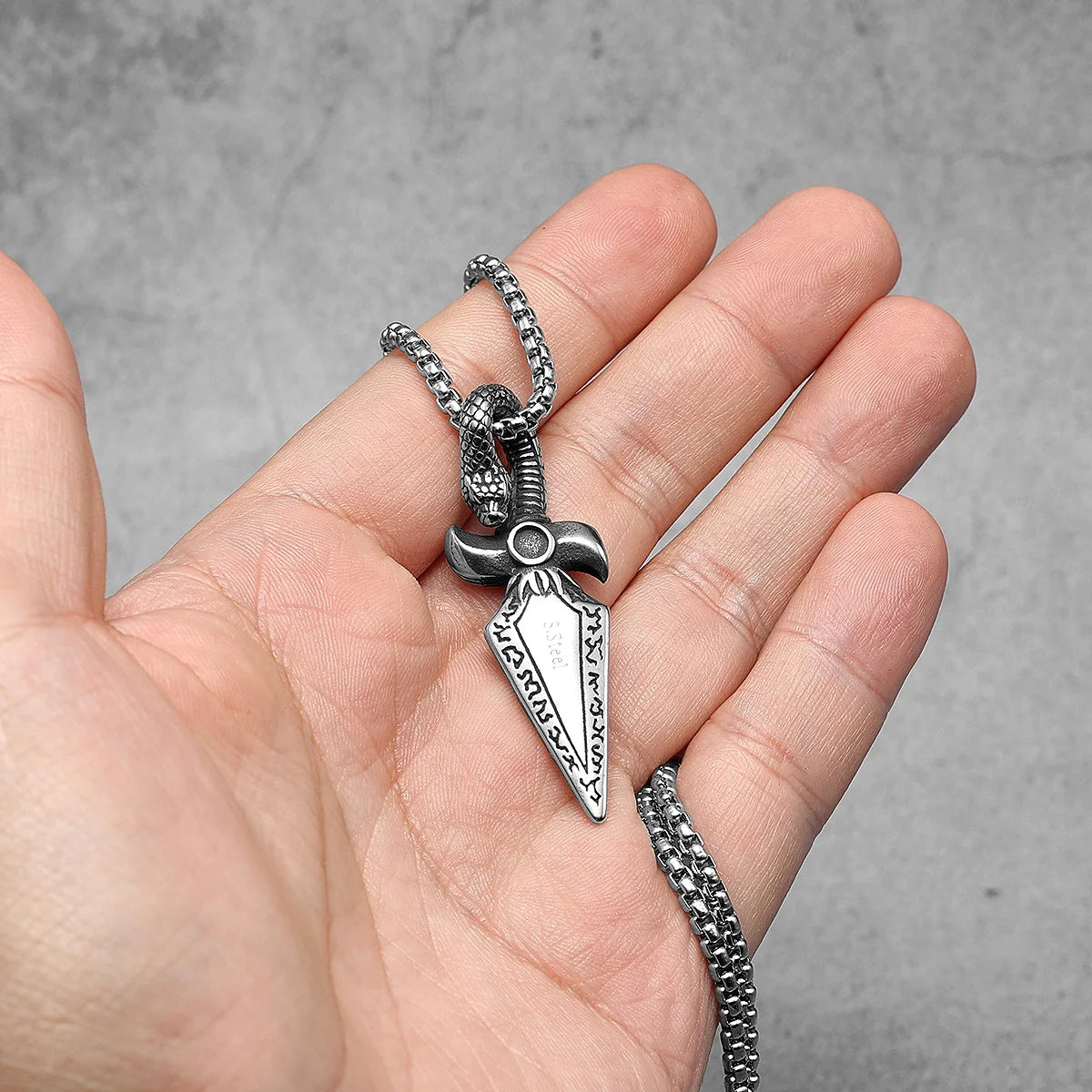 Snake Dagger Pendant — Stainless Steel