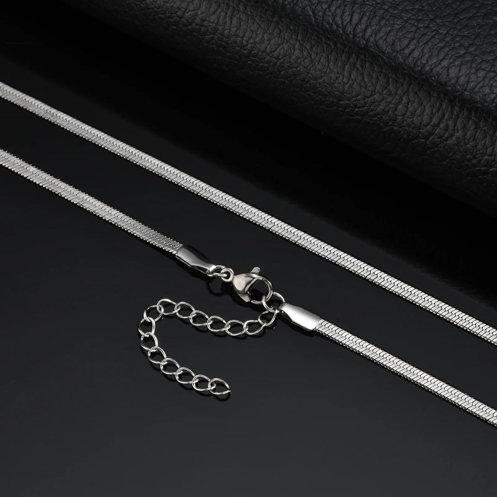 Braided Link Chain Choker Necklace — Stainless Steel