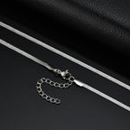 Braided Link Chain Choker Necklace — Stainless Steel