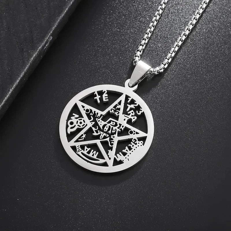 Retro Domineering Ouroboros Wrapped Around The Tree of Life Pendant Necklace Men's Personalized Punk Cool Casual