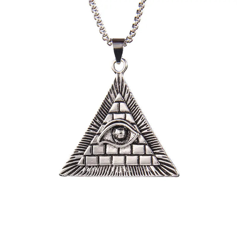 Pyramid Steel Pendant European American Versatile