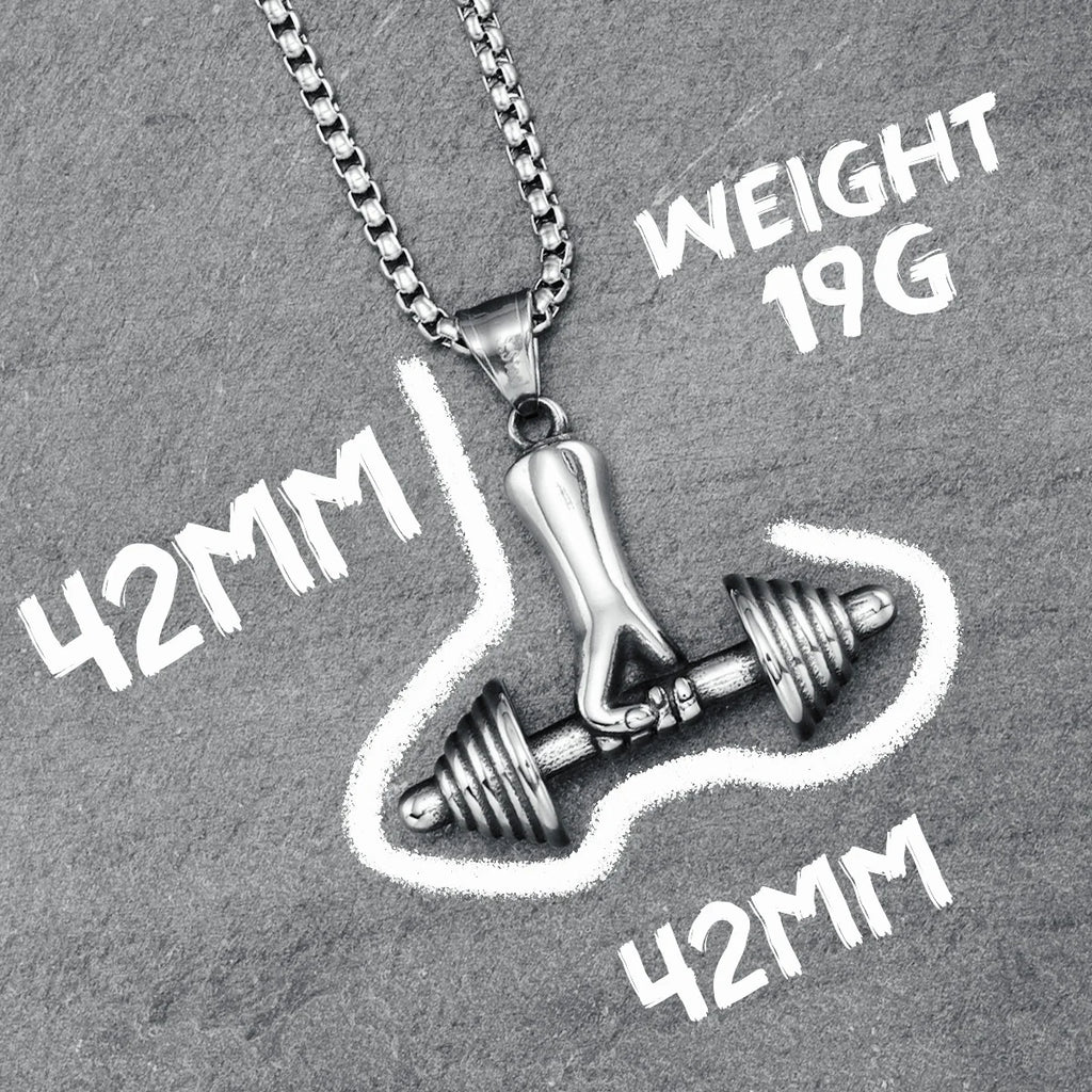 Fitness Weight Plate Pendant Necklace — Stainless Steel