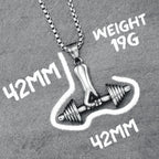 Fitness Weight Plate Pendant Necklace — Stainless Steel