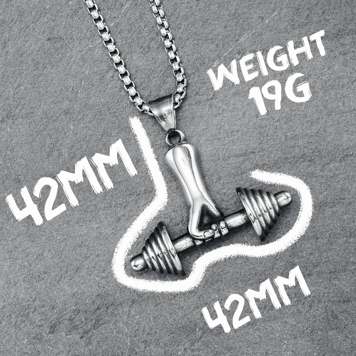 Fitness Weight Plate Pendant Necklace — Stainless Steel