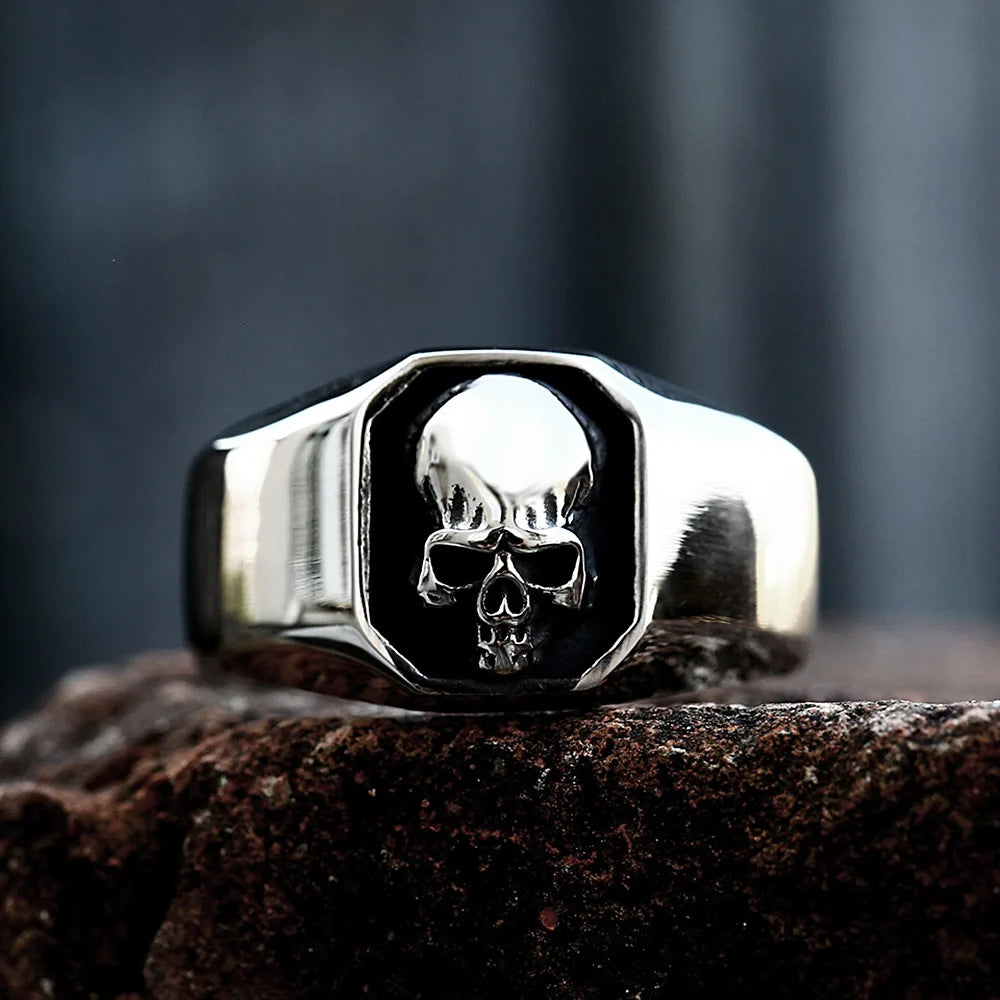 Skull Ring — High Polish Stainless Steel Vintage