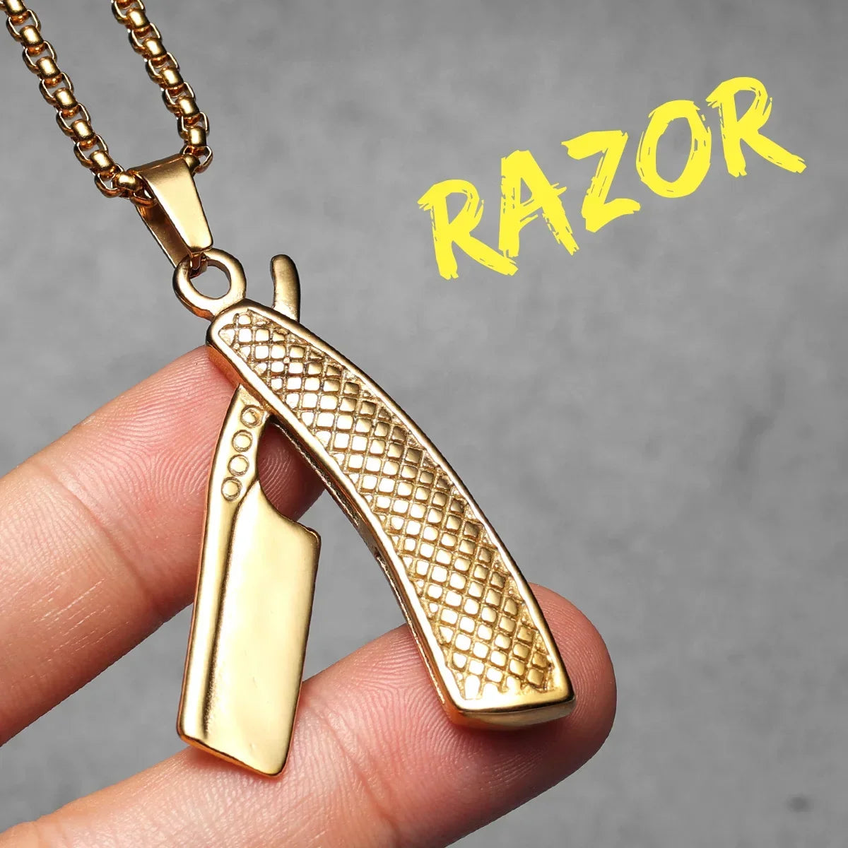 Barber Tools Pendant Necklace — Stainless Steel