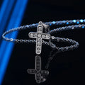 Iced Cross Platinum Pendant Necklace