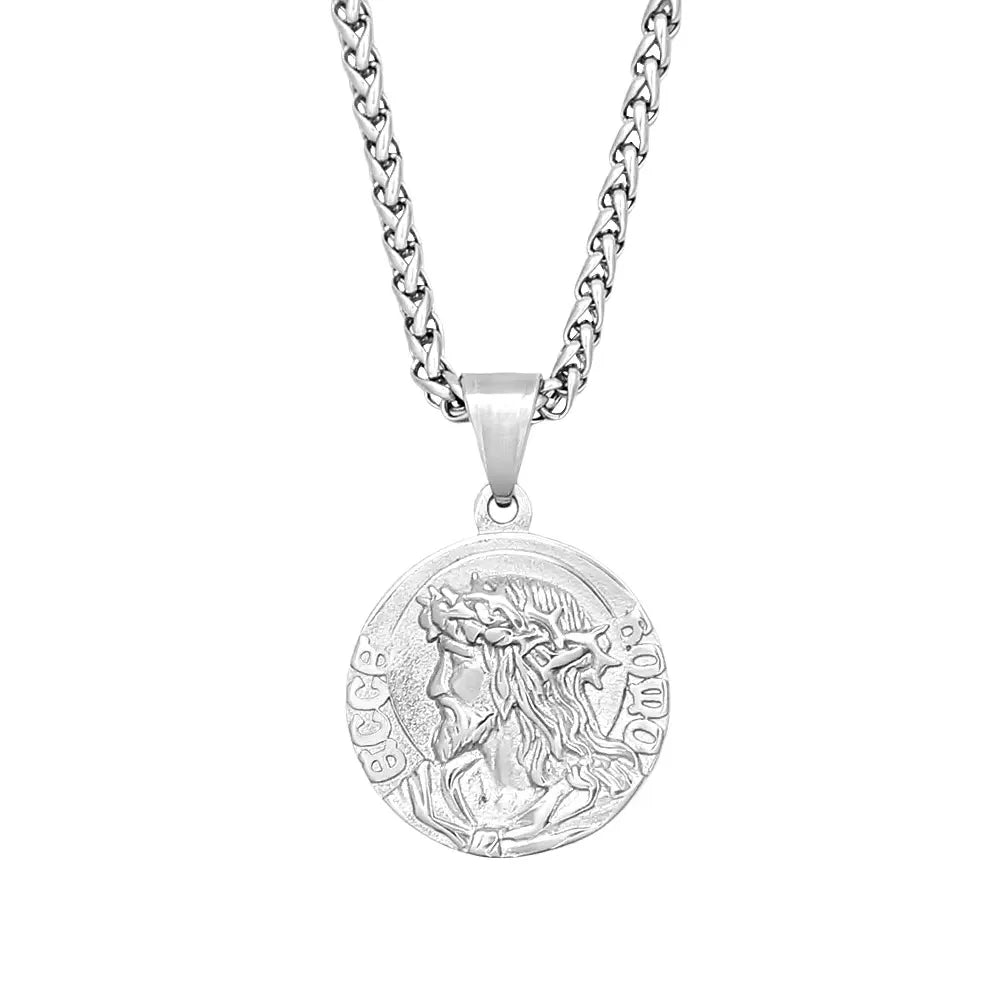 Jesus Portrait Pendant Necklace 316L Stainless Steel Christian Medal Necklaces For Men Women Jewelry Gift Dropshipping