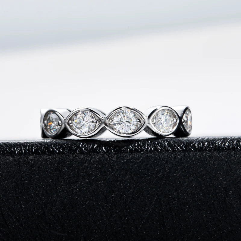 Iced Out Eternity Band Ring — 925 Silver