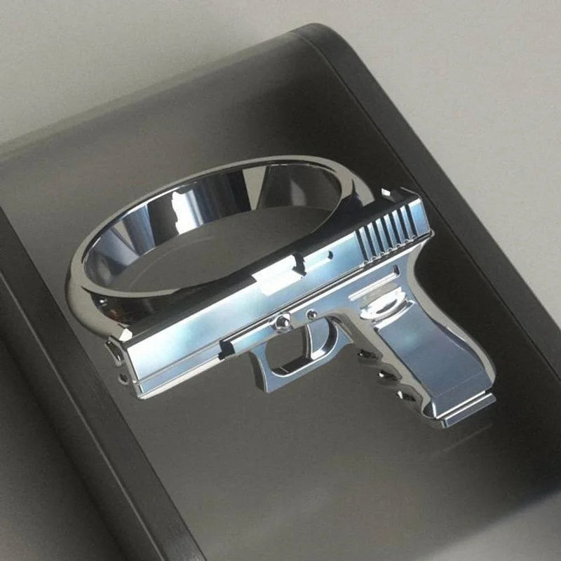 Imitation Gun Biker Ring — Stainless Steel