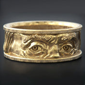 Silver-Tone & Gold Eye Gaze Statement Ring