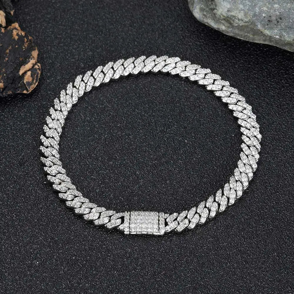 Gold Cuban Bracelet Iced Out 6MM Real Gold